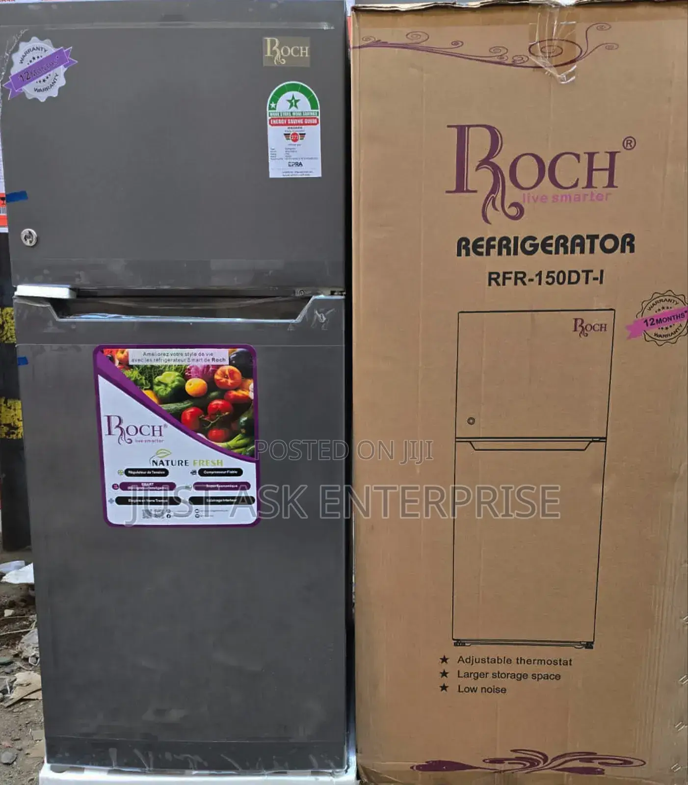 Roch 150dt Double Door 125 Litres Fridge (Top Freezer)