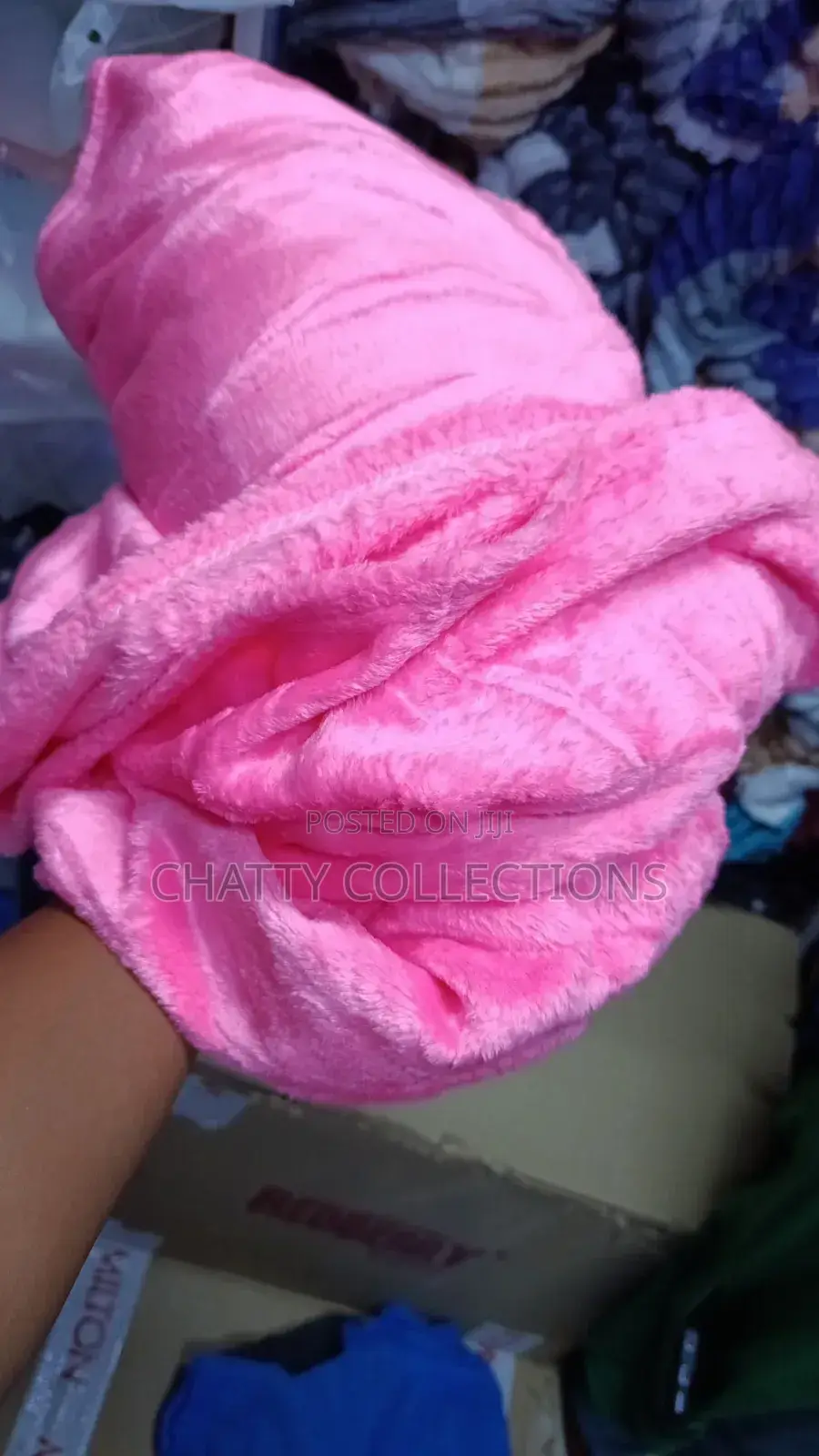 6 by 6 Pink Plain Fleece Blanket / Throw Blankets