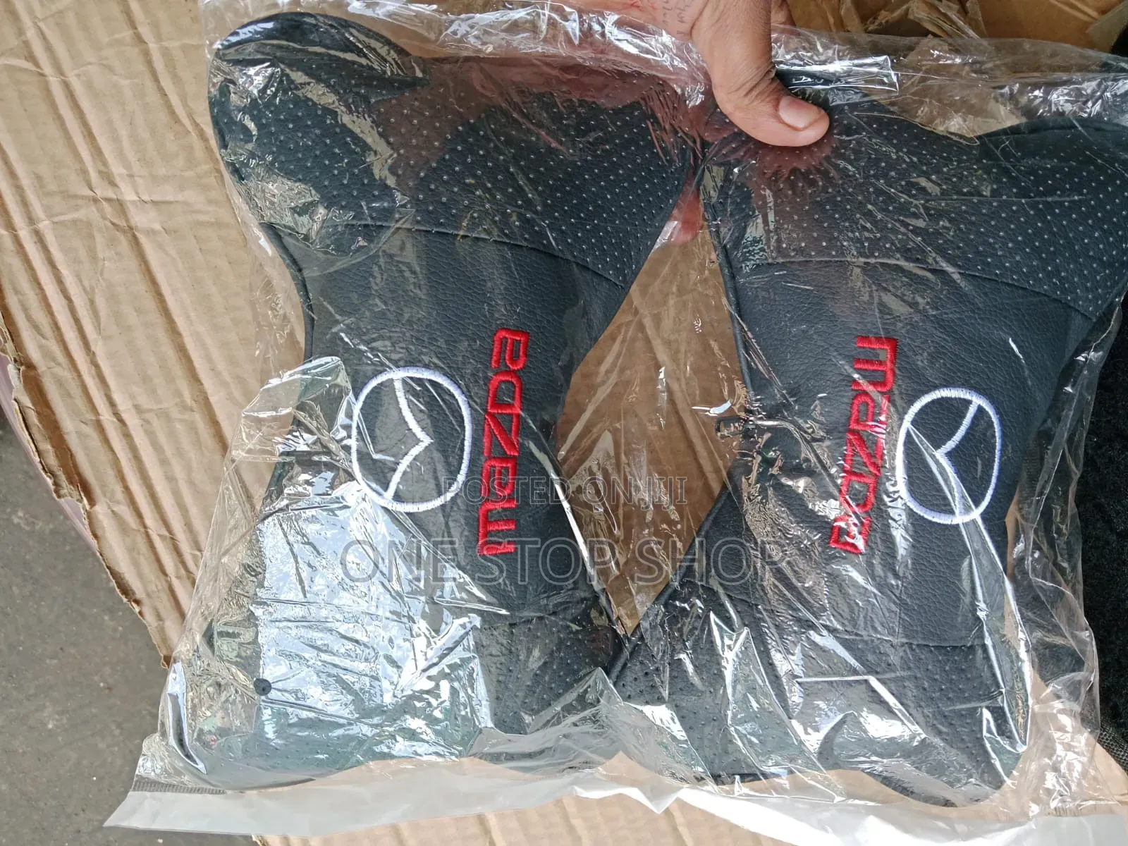 2x Mazda Black Breathable Neck Pillows
