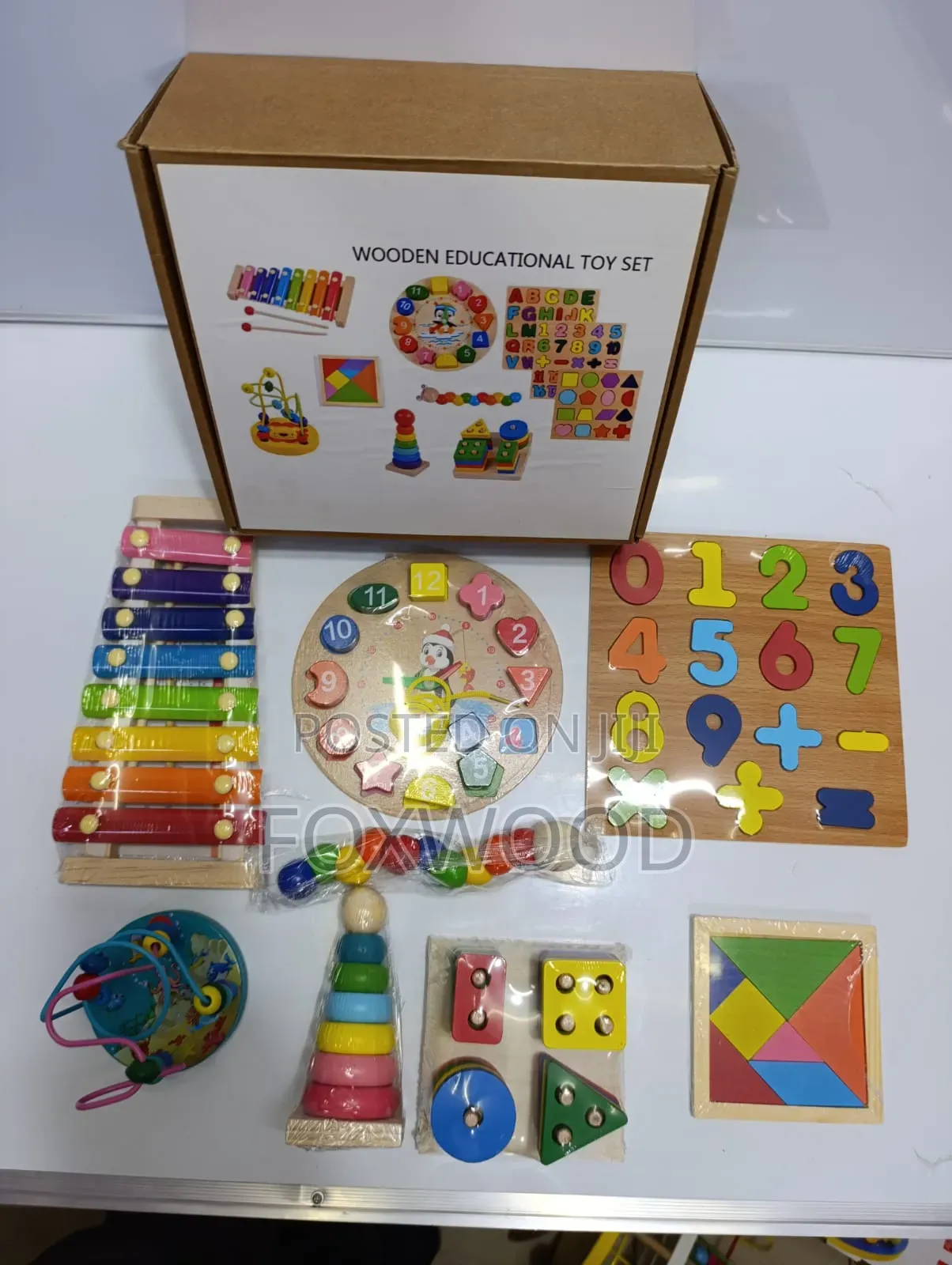 8-in-1 Wooden Montessori Educational Toy Set for Toddlers