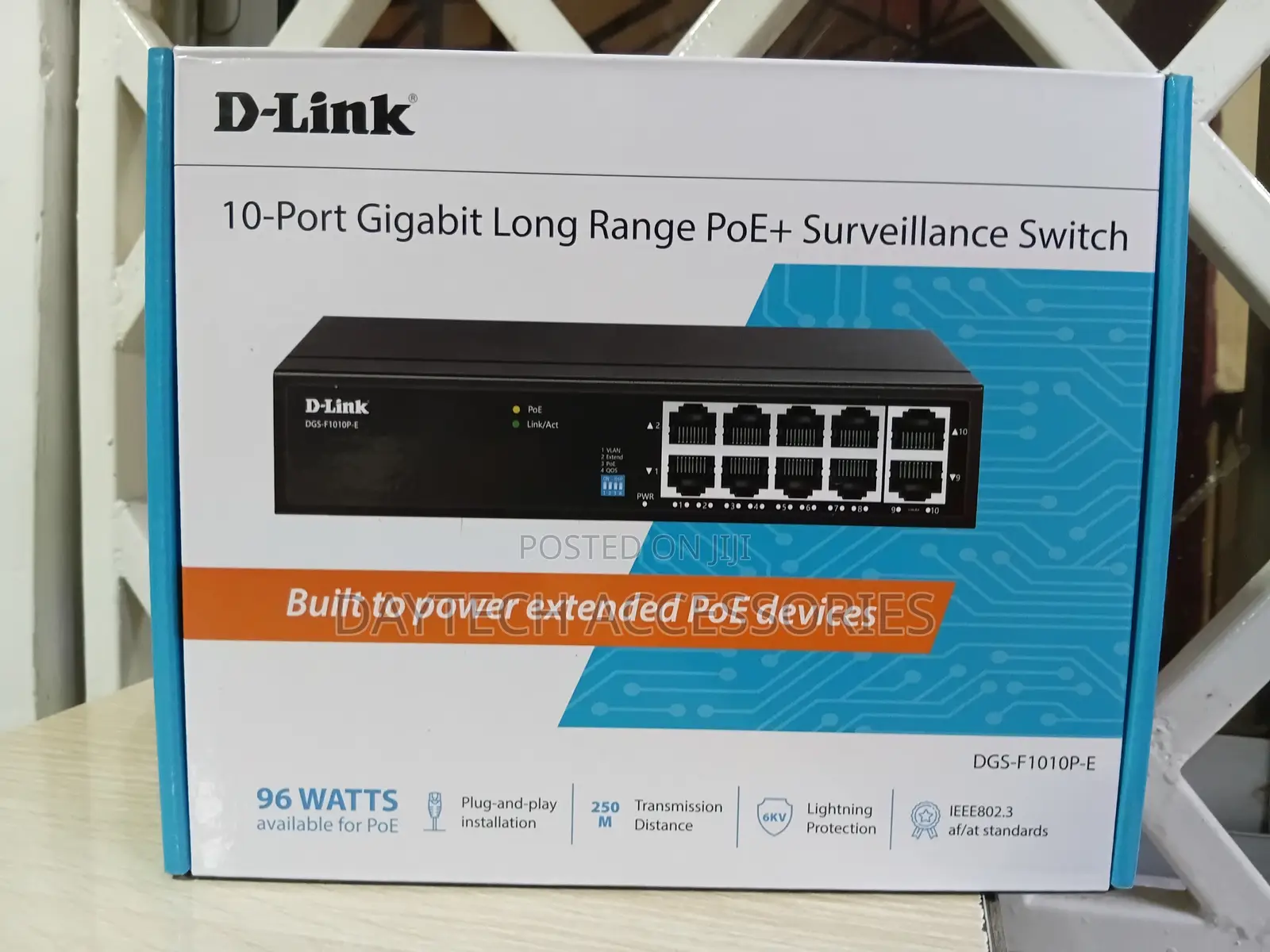 D-Link 10port Gigabit Long Range Poe Surveillance Switch - Black