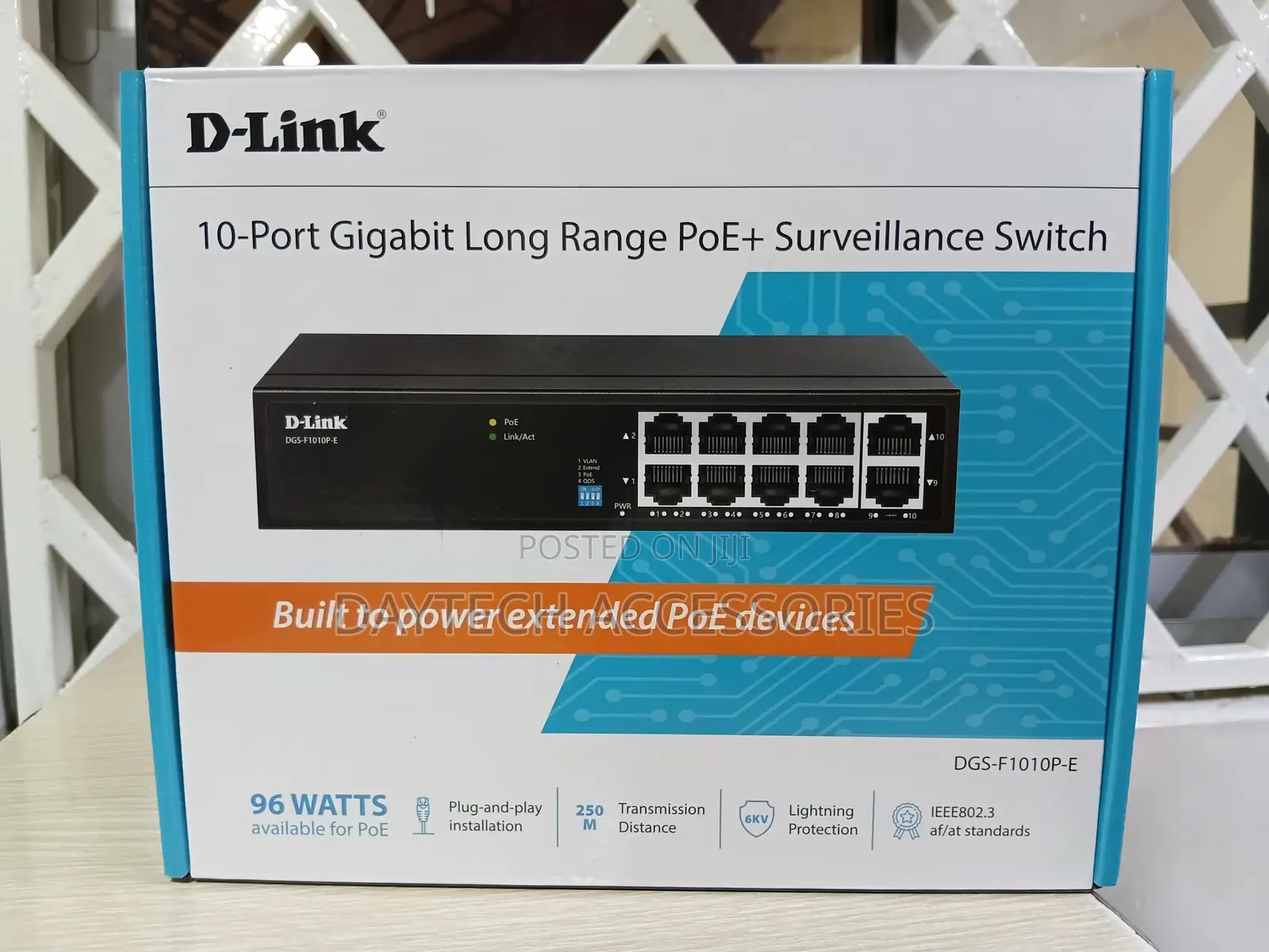 D-Link DGS-F1010p-E 10-Port Gigabit Poe+ Surveillance Switch.