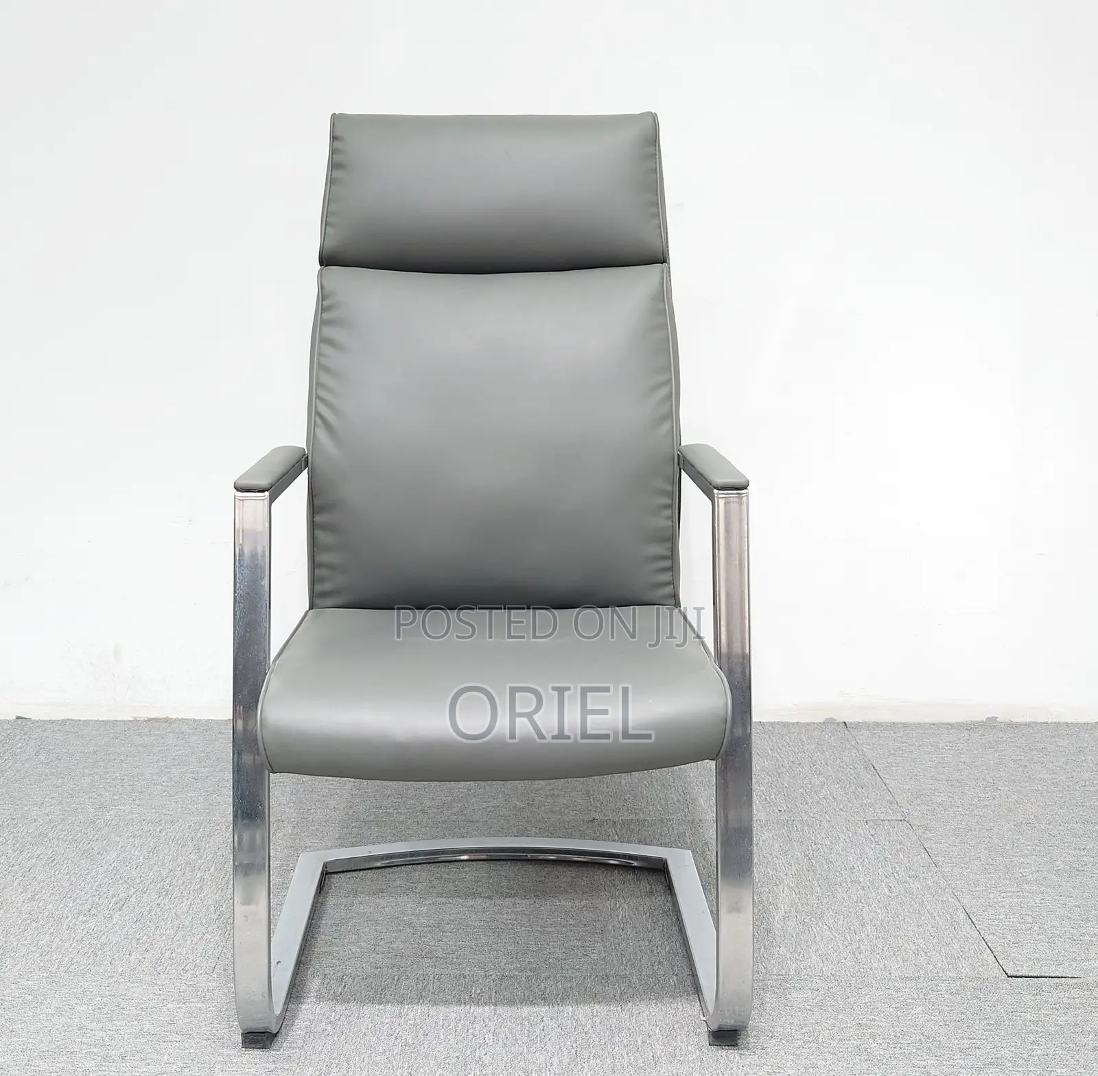 Office Chair : Executive Sled Base Gray Office Waiting Chair