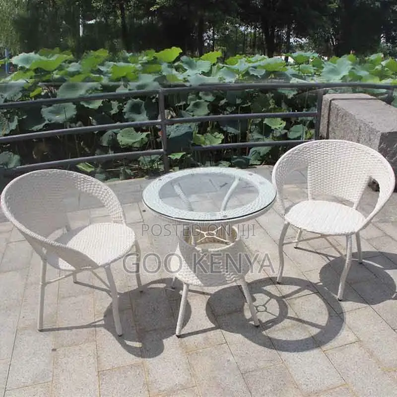 Outdoor Set; 2-Seat Rattan Patio Dining Set With Coffee Table