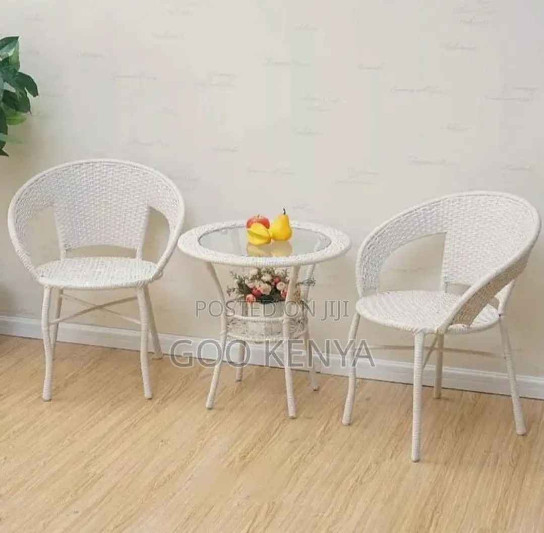 Outdoor Set; 2-Seat Rattan Patio Dining Set With Coffee Table
