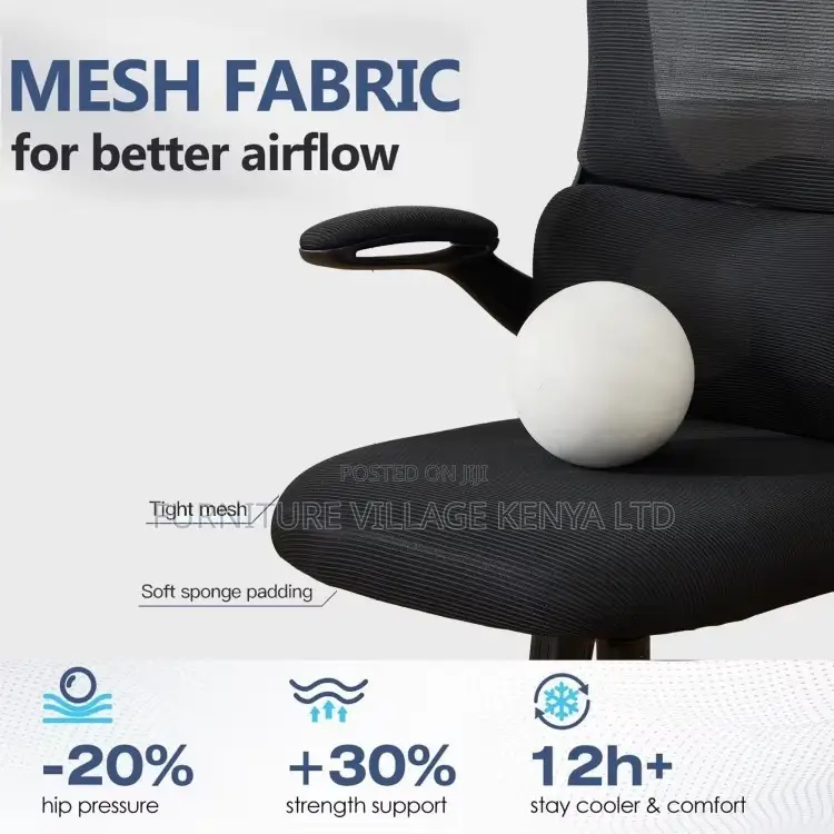 Mesh Swivel Ergonomic Seat With Flip Armrest