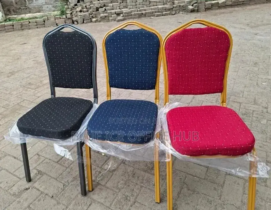 Gold Banquet Chair With Maroon Fabric