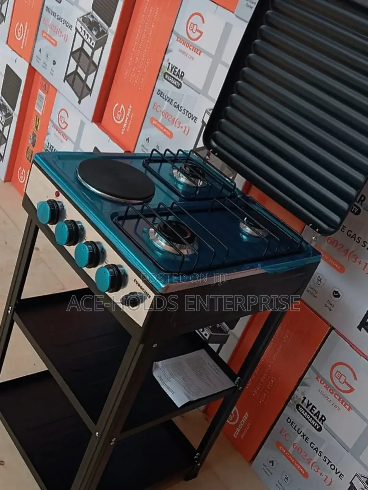 Eurochef 3 Gas +1 Electric Standing Gas Cooker With Shelf