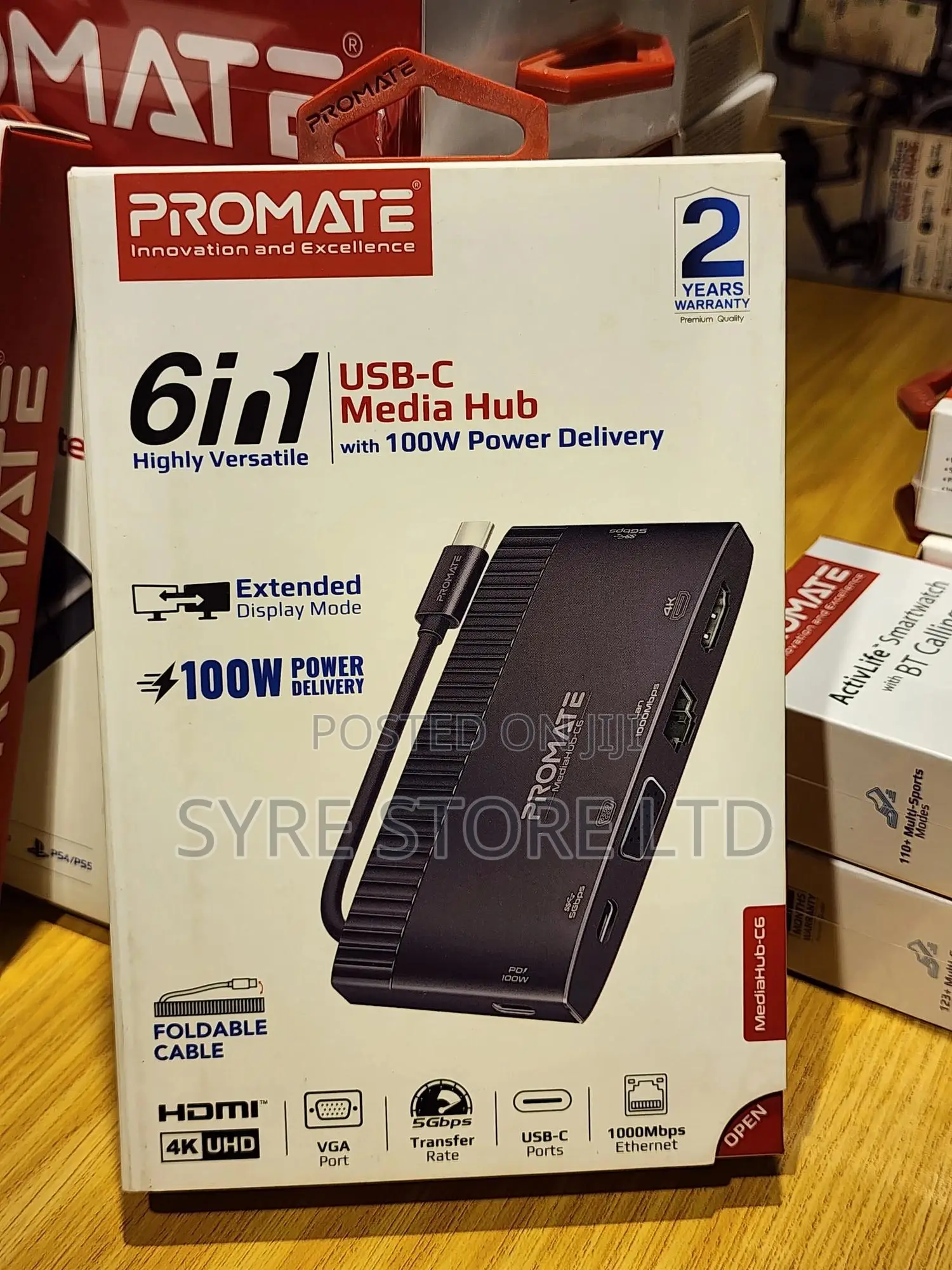 6-in-1 Usb-C Hub ( Hdmi, Vga)-Promate Mediahub-C6