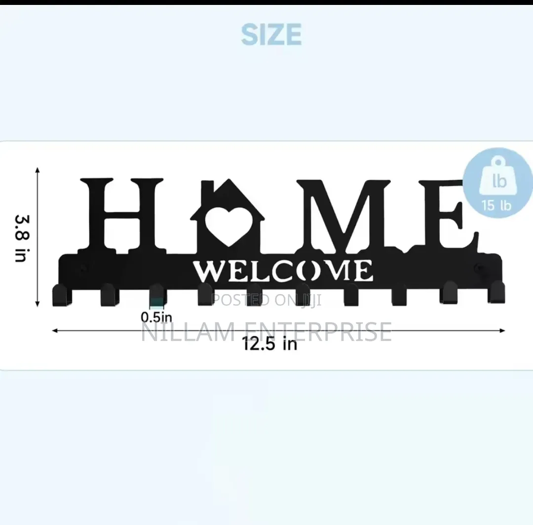 Black Metal Wall-Mounted Key Holder*