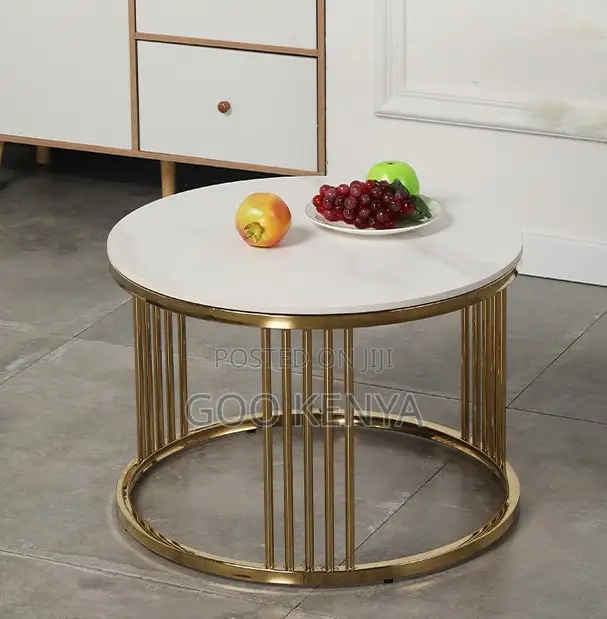 Coffee Table; High-End Modern Gold Convertible Coffee Table