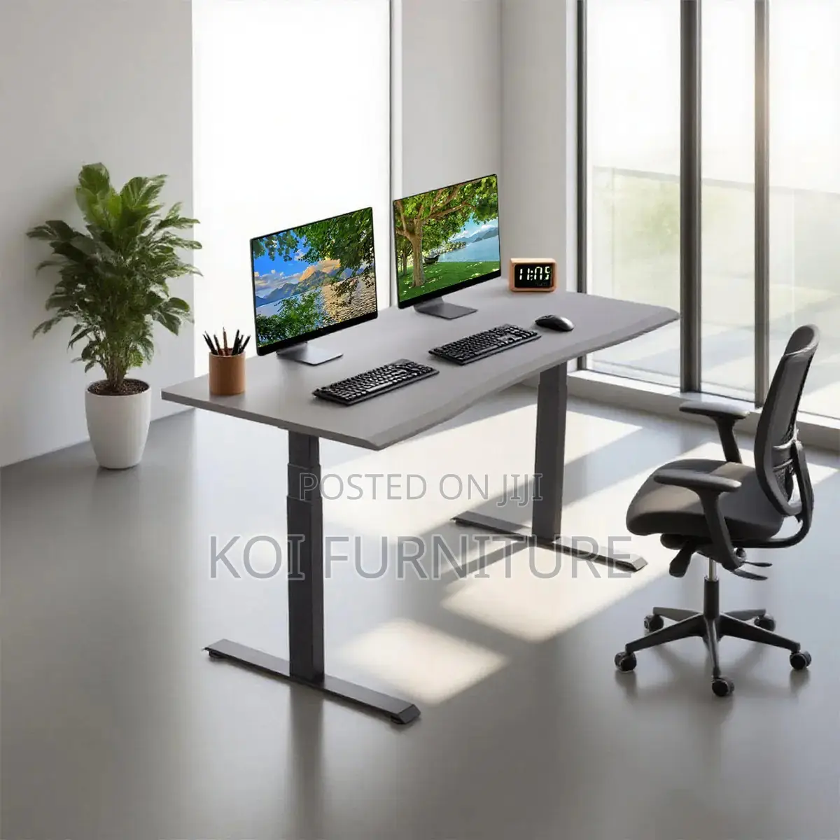 Office Desk; 1.2 Meters Electric Adjustable Cradfted Home Office Desk