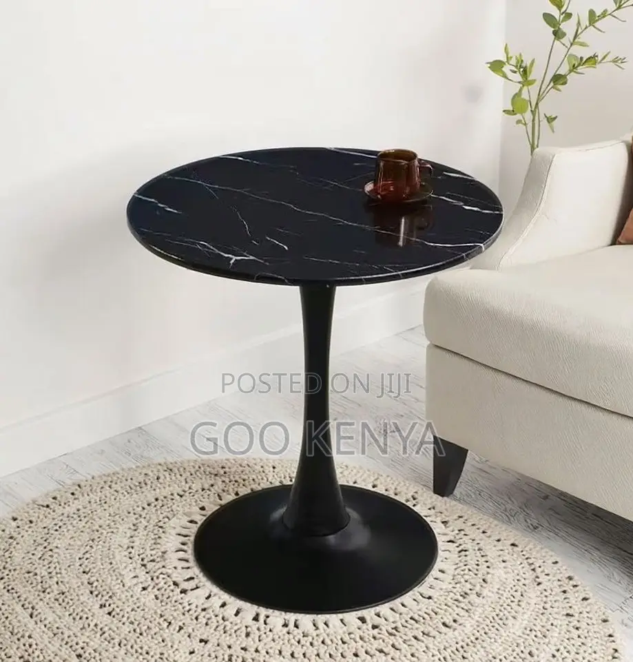 Dining Table; Luxury Tulip Style Round Coffee Table With Marble Top