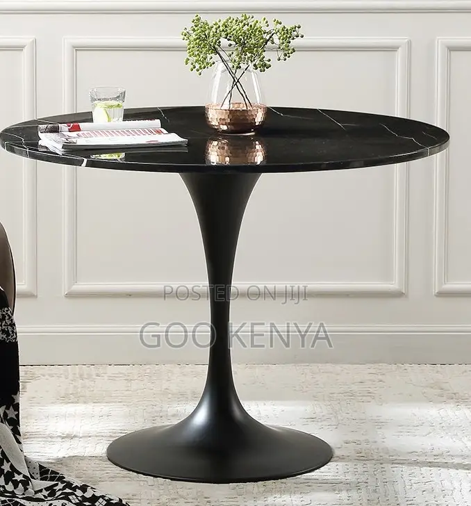 Dining Table; Luxury Tulip Style Round Coffee Table With Marble Top