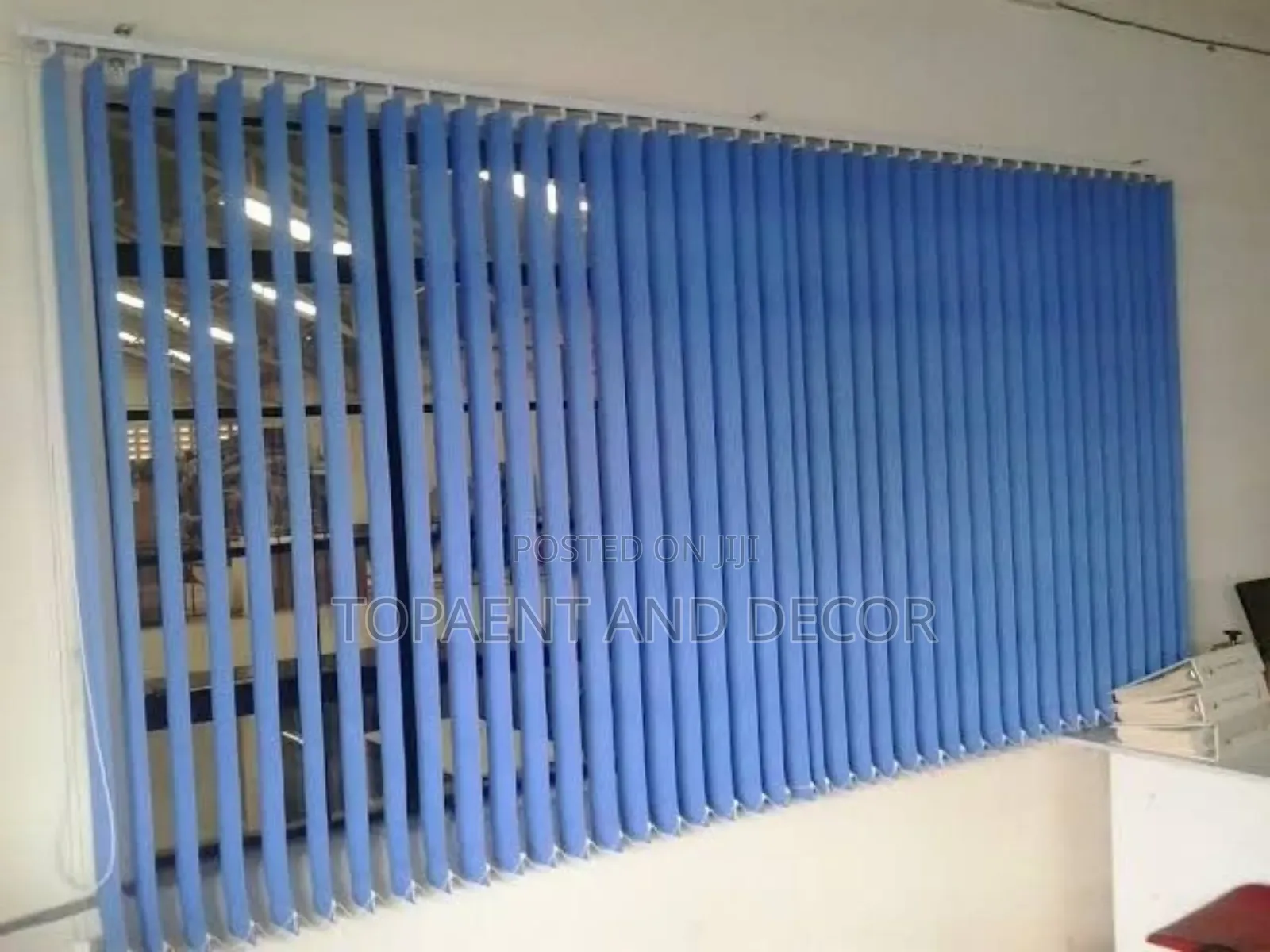 Blue Vertical Window Blinds