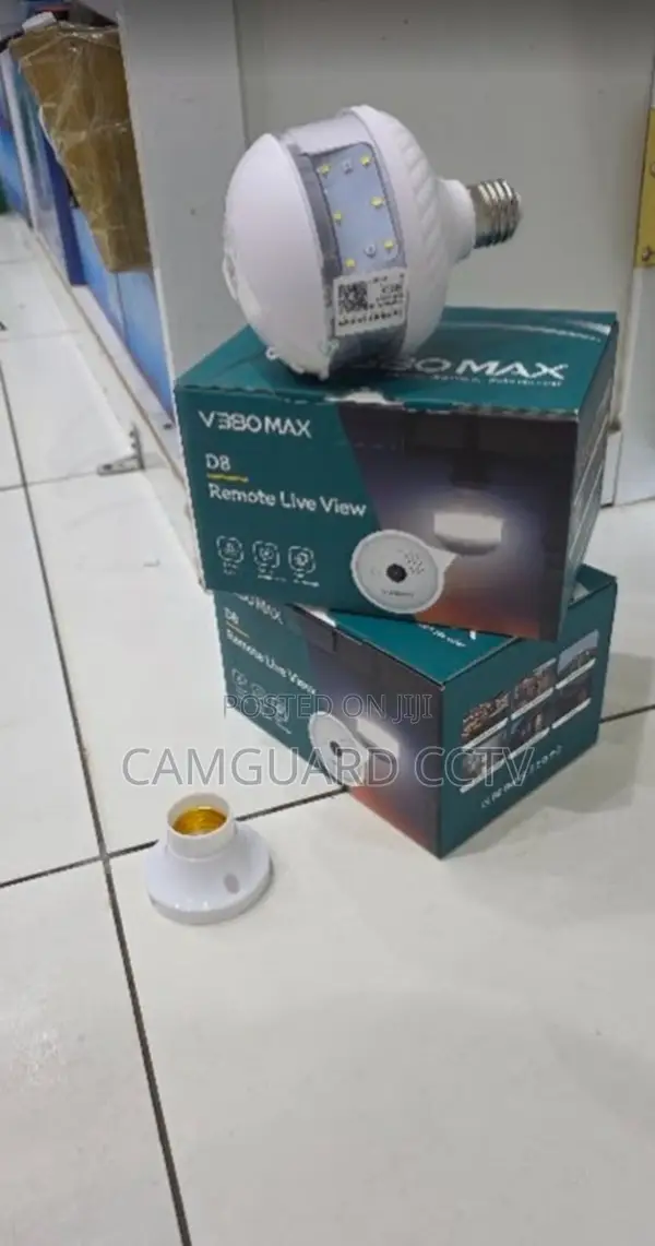 Wireless 3mp Floodlight Bulb V380 Pro With Night Vision Cmos Sensor