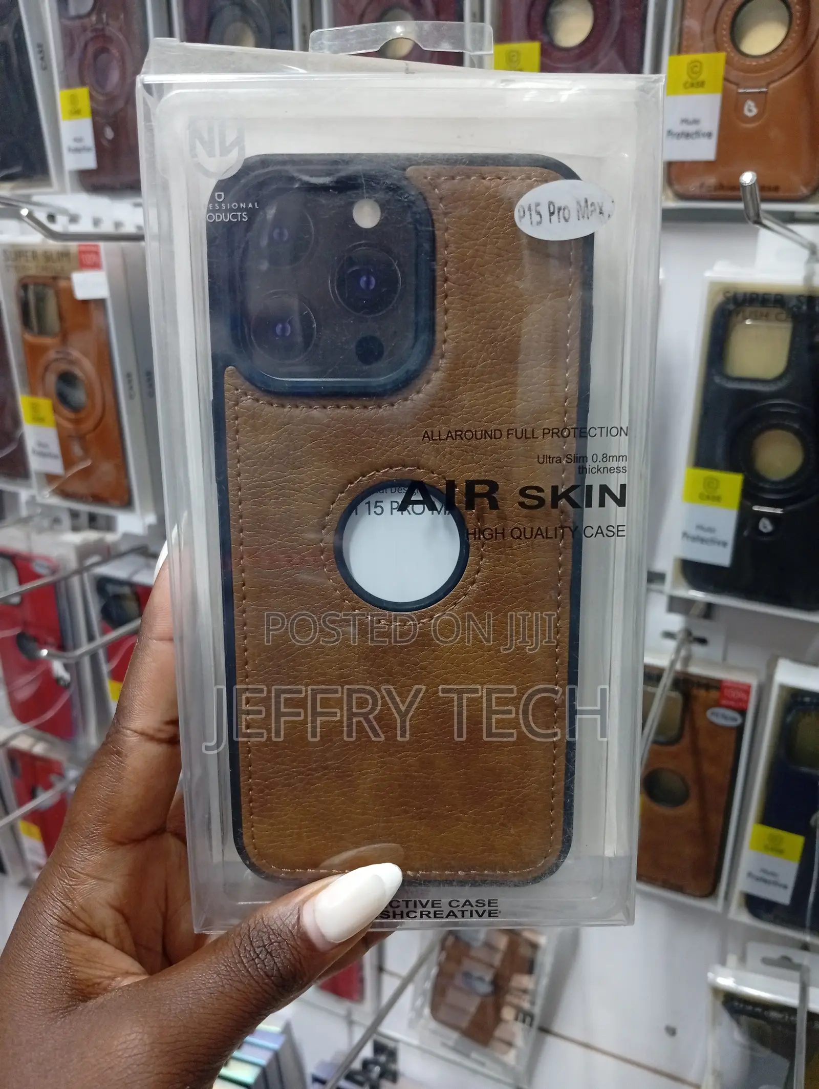 iPhone 15 Pro Max Brown Leather Phone Case Is Designed For