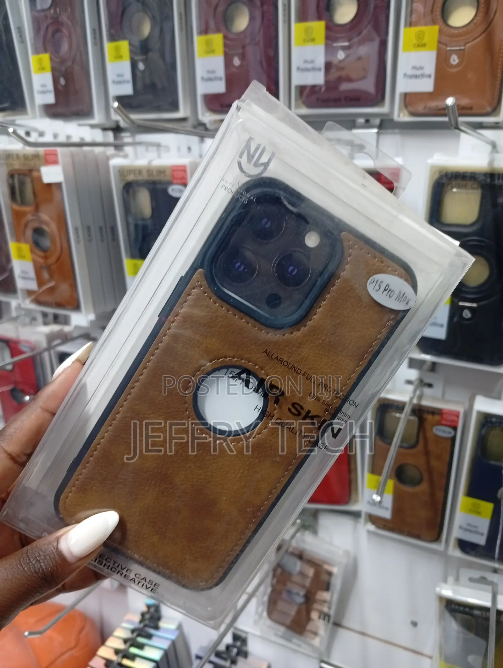 iPhone 15 Pro Max Brown Leather Phone Case Is Designed For