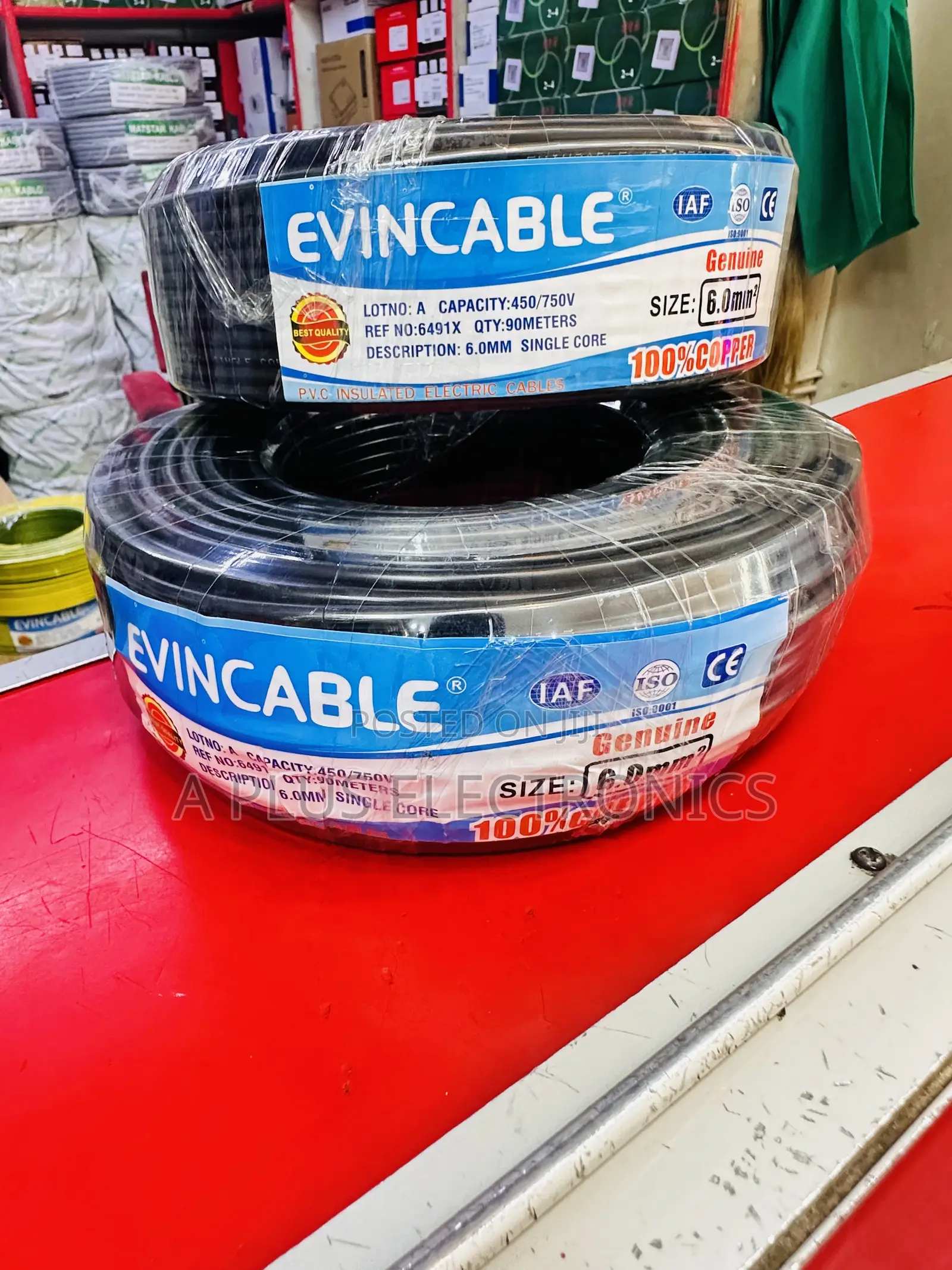 Evincable 6.0mm Black Single Core Wiring Cable 90m – Heavy Duty