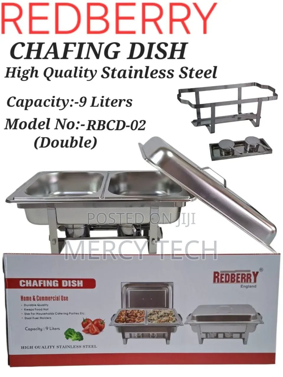 Redberry RBCD-02 Double Chafing Dish 9 Litres