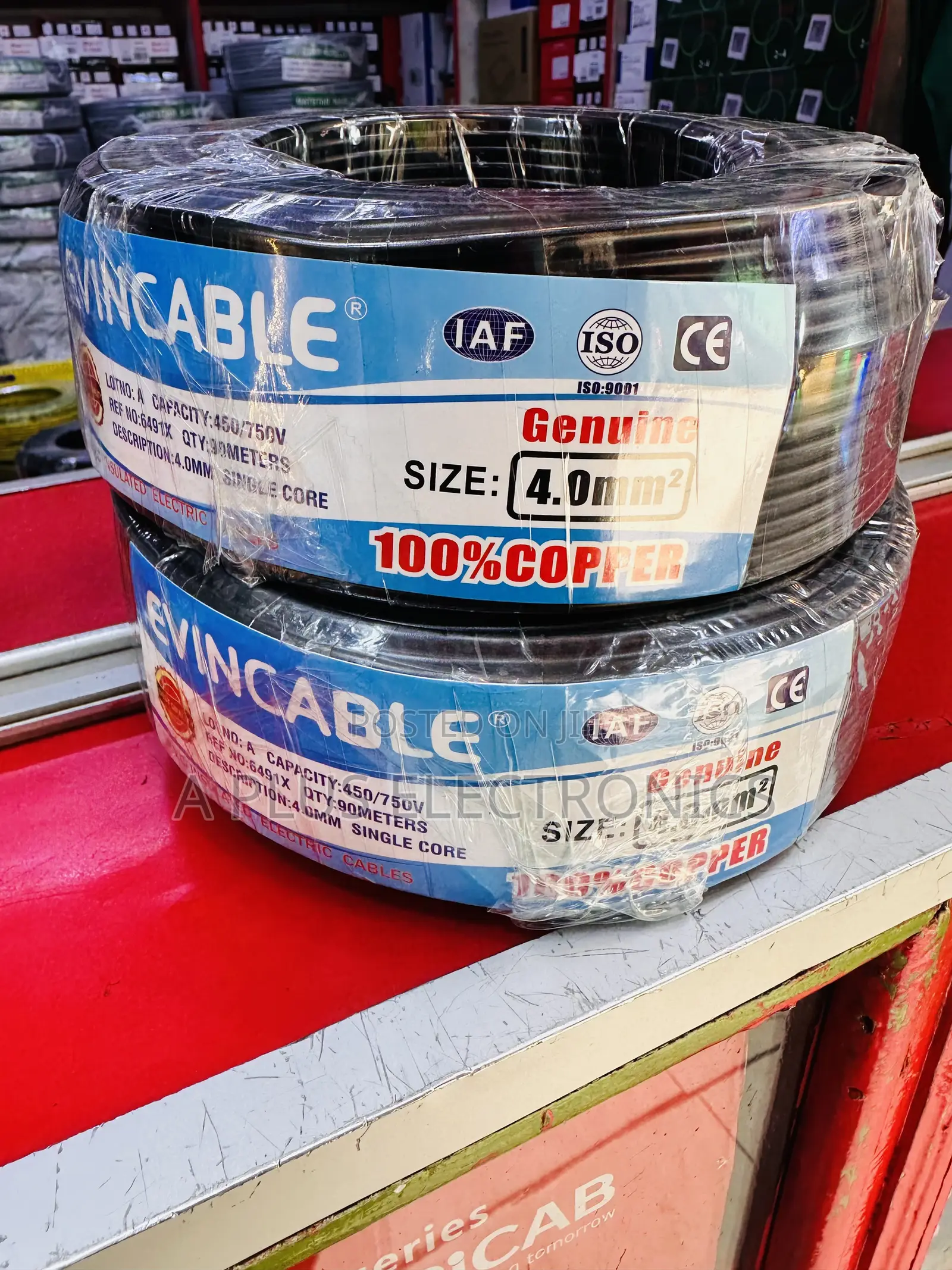 Evincable 4.0mm Black Single Core Wiring Cable 90m – Strong Insulated