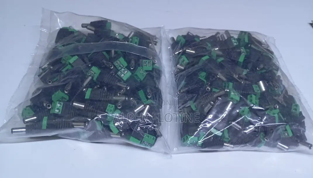 100 Pack Male Dc Power Jack Adapter Plug 5.5mm X 2.1mm for CCTV