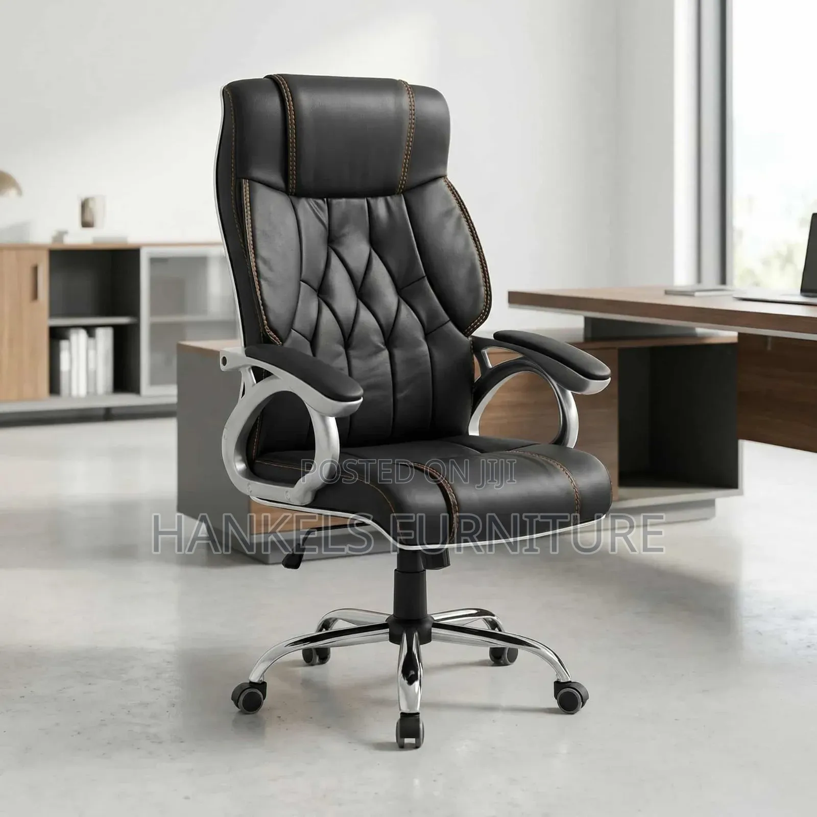 Office Chair Executive Leather – High Back Ergonomic Swivel Cha