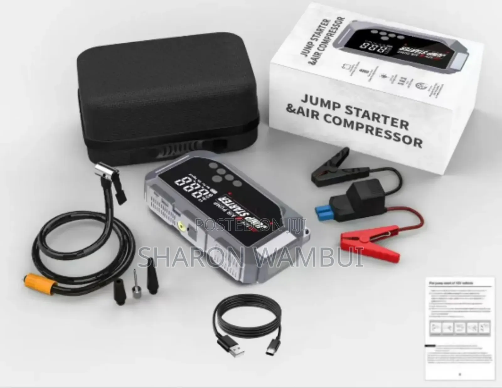 New Design High Power Digital Jump Starter With Digital Compressor
