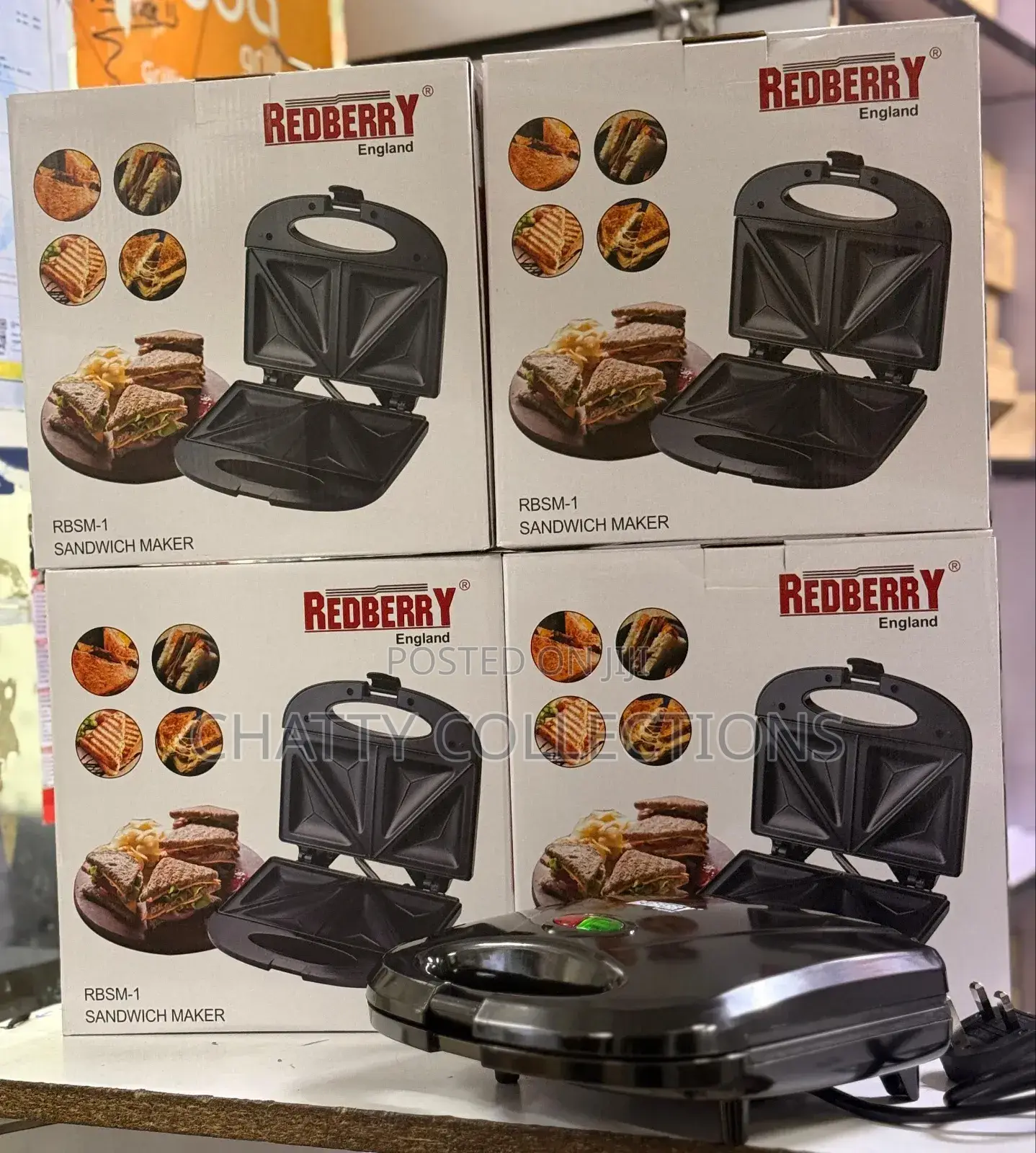 3 Pin Plug 750 Watts Red Berry Sandwich Maker