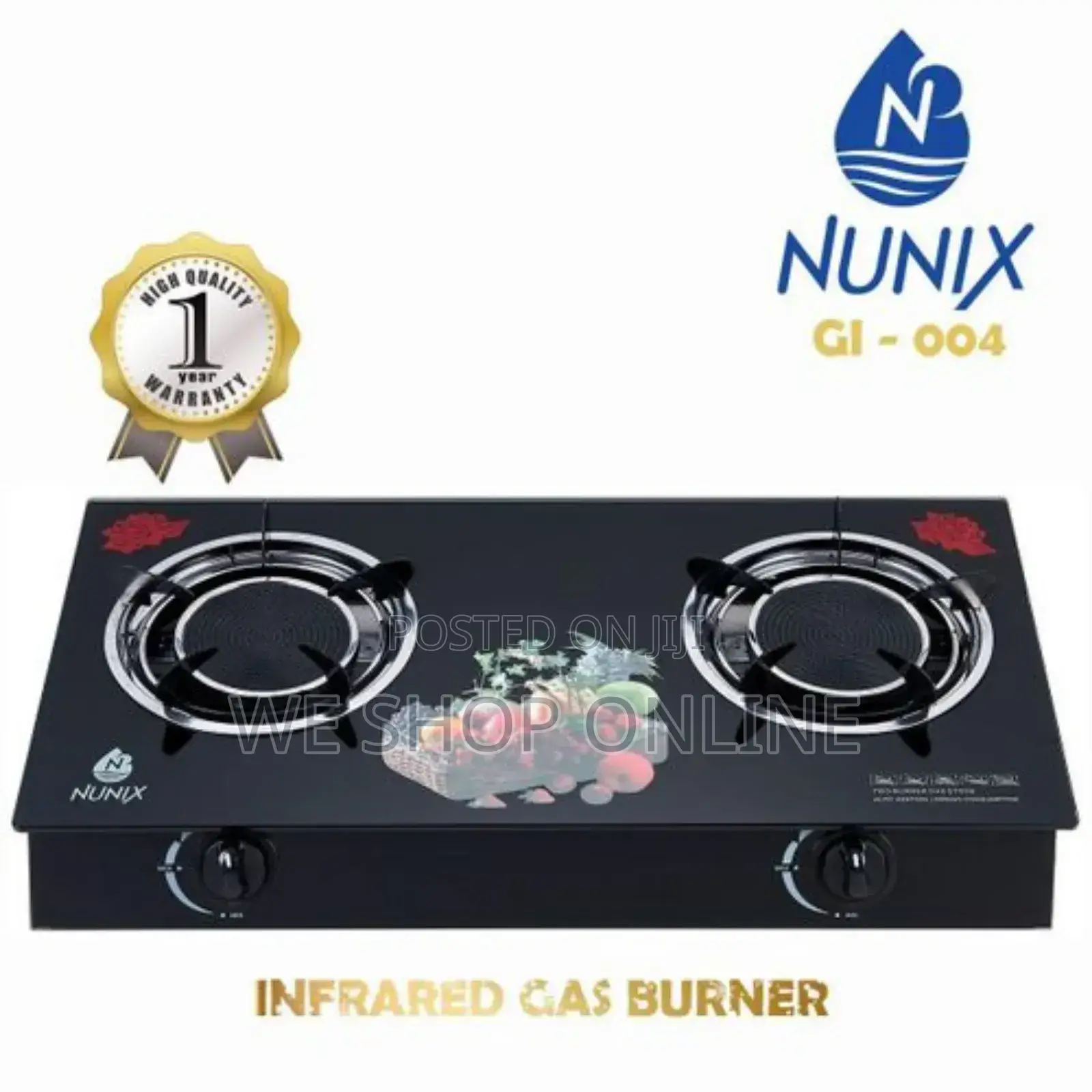 2 Burner Nunix Glass Table Top