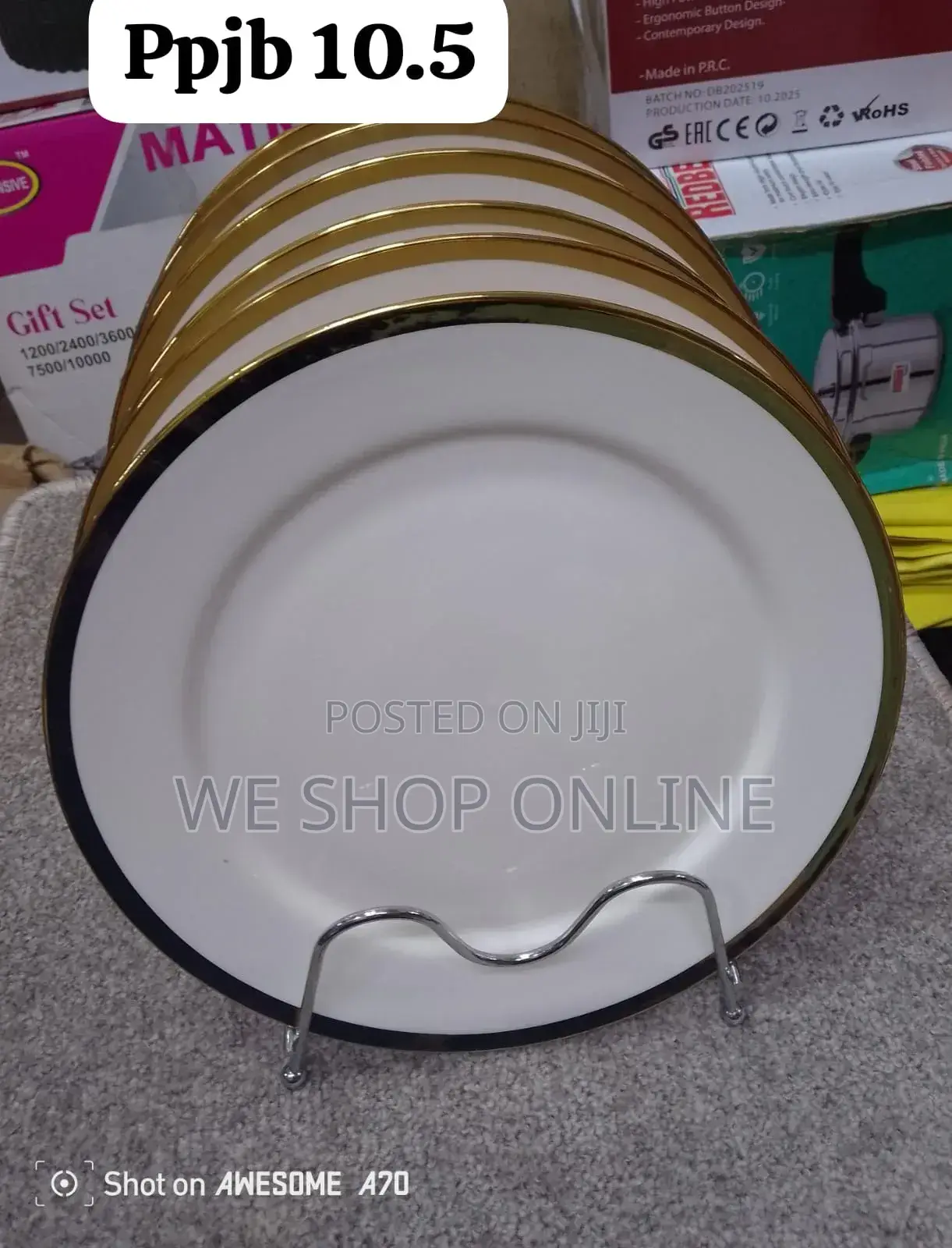 8inch Plate With Golden Rim 6pcs