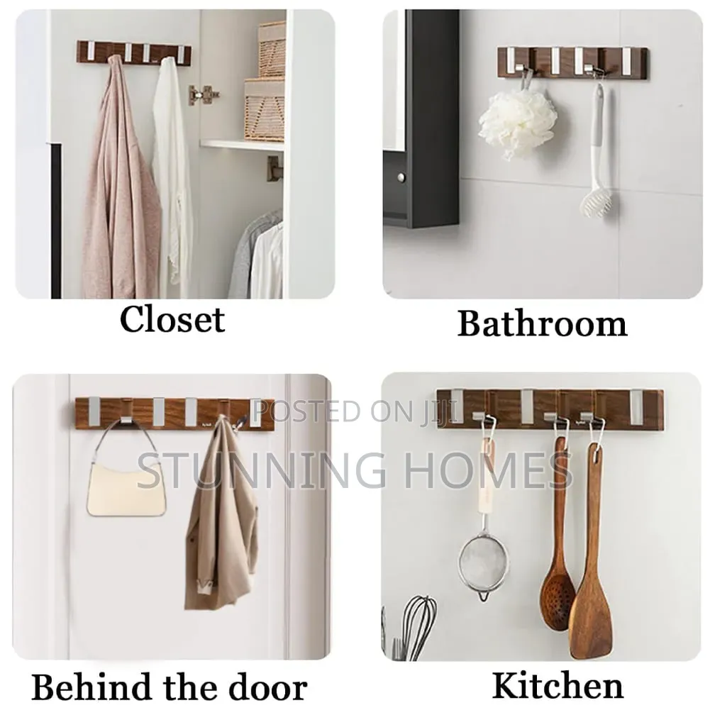 Wall Mounted Wooden Hooked Hanger