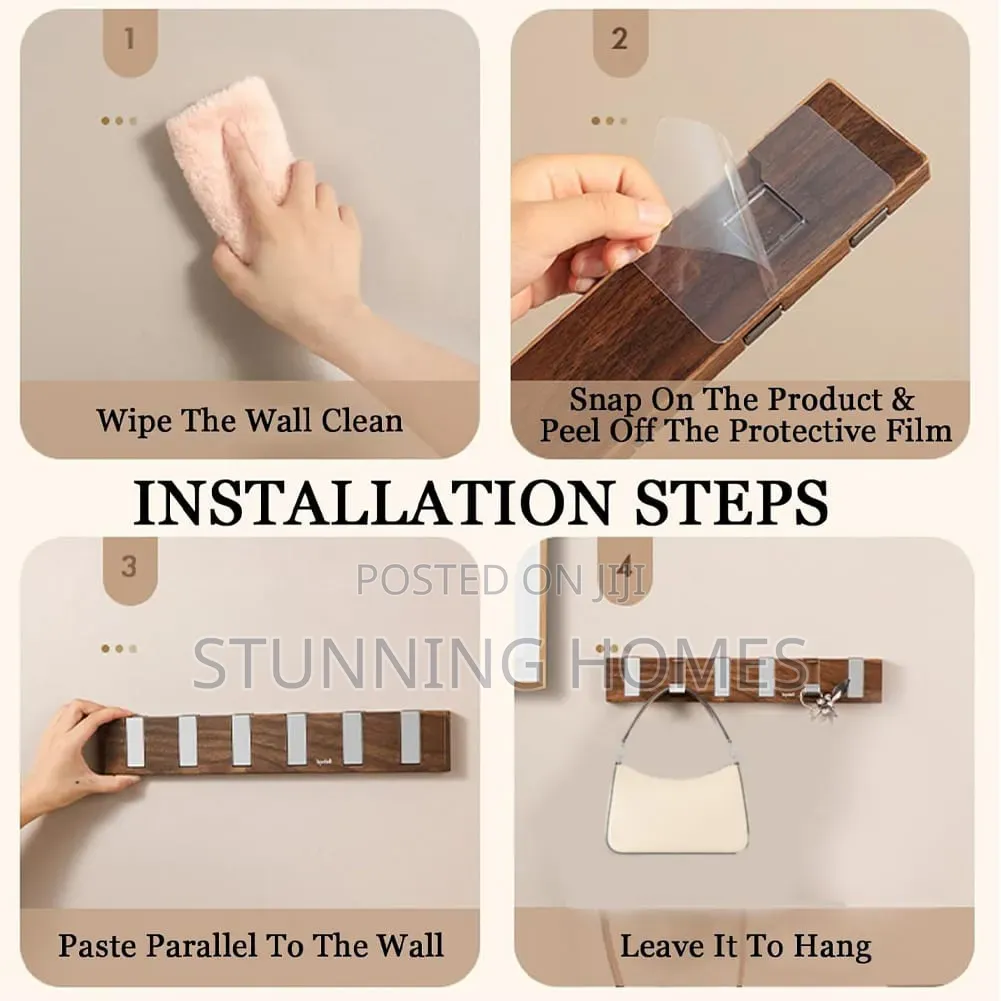 Wall Mounted Wooden Hooked Hanger