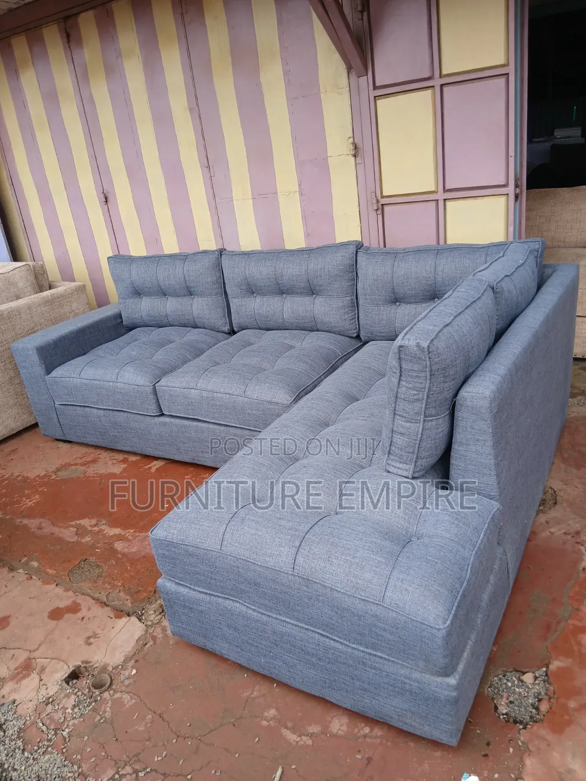 Quality Dark Grey 6 Seater L-Seat