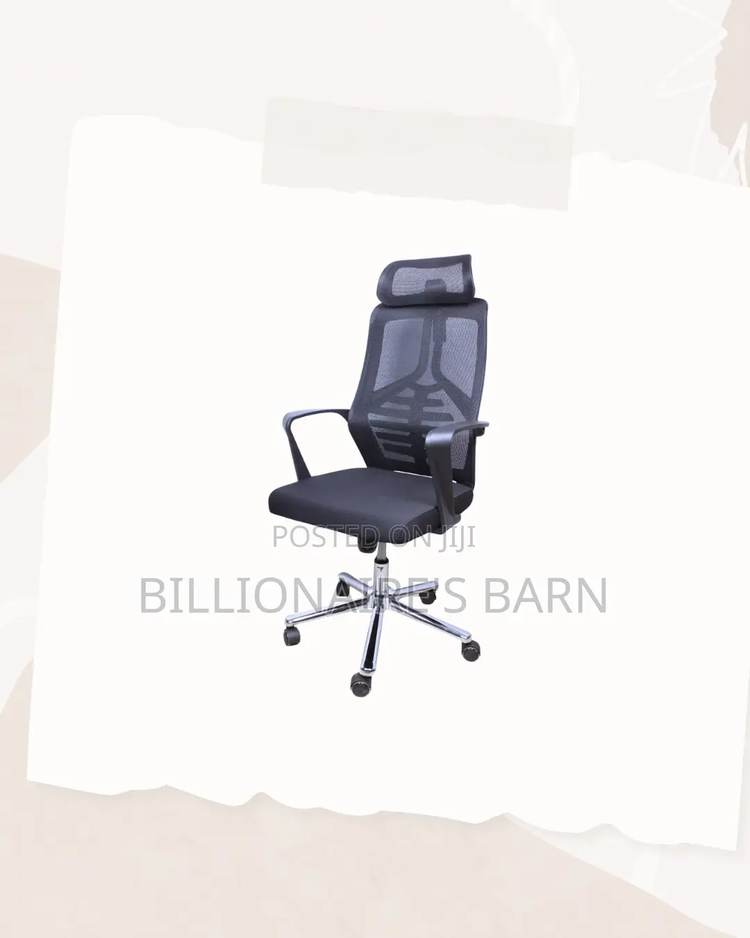 High Back Mesh Office Chair Headrest Lumbar Support Seating Ergonomic