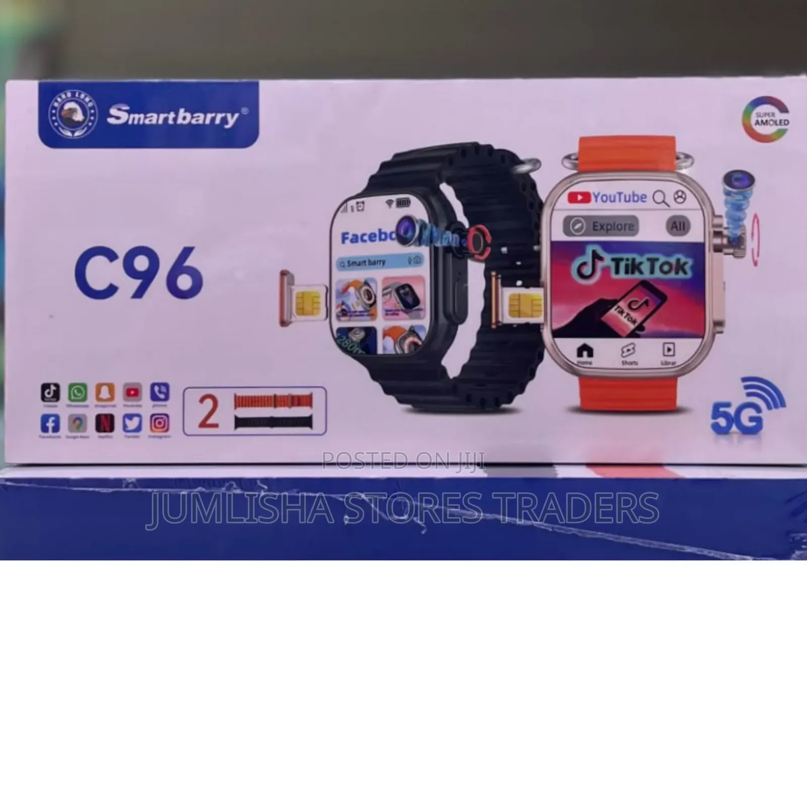 C96 Ultra Smartwatch With Simcard Slot 
*4gb Ram 
*64gb Rom 
*