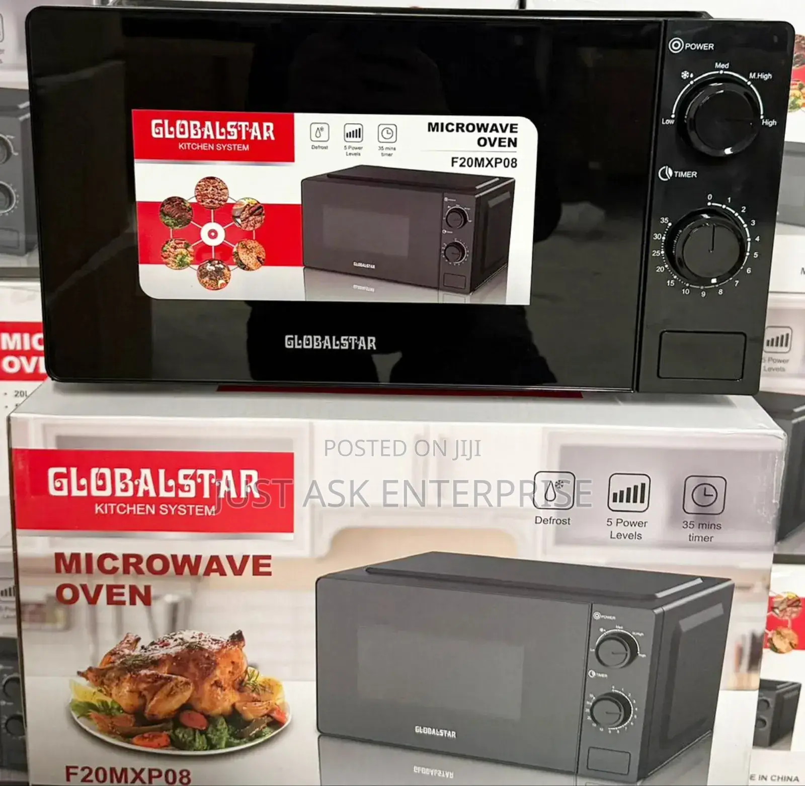 20 Litres (Silver) - Globalstar Manual Microwave Oven