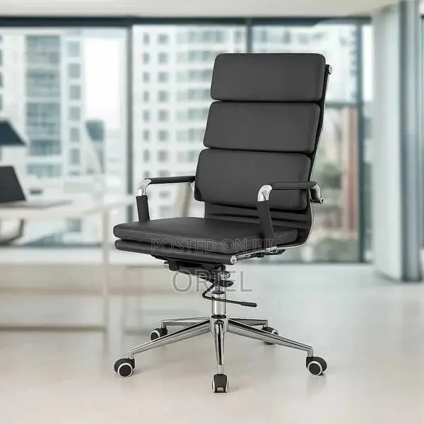 Office Chair : Ergonomic Black Pu Leather Executive Office Chair