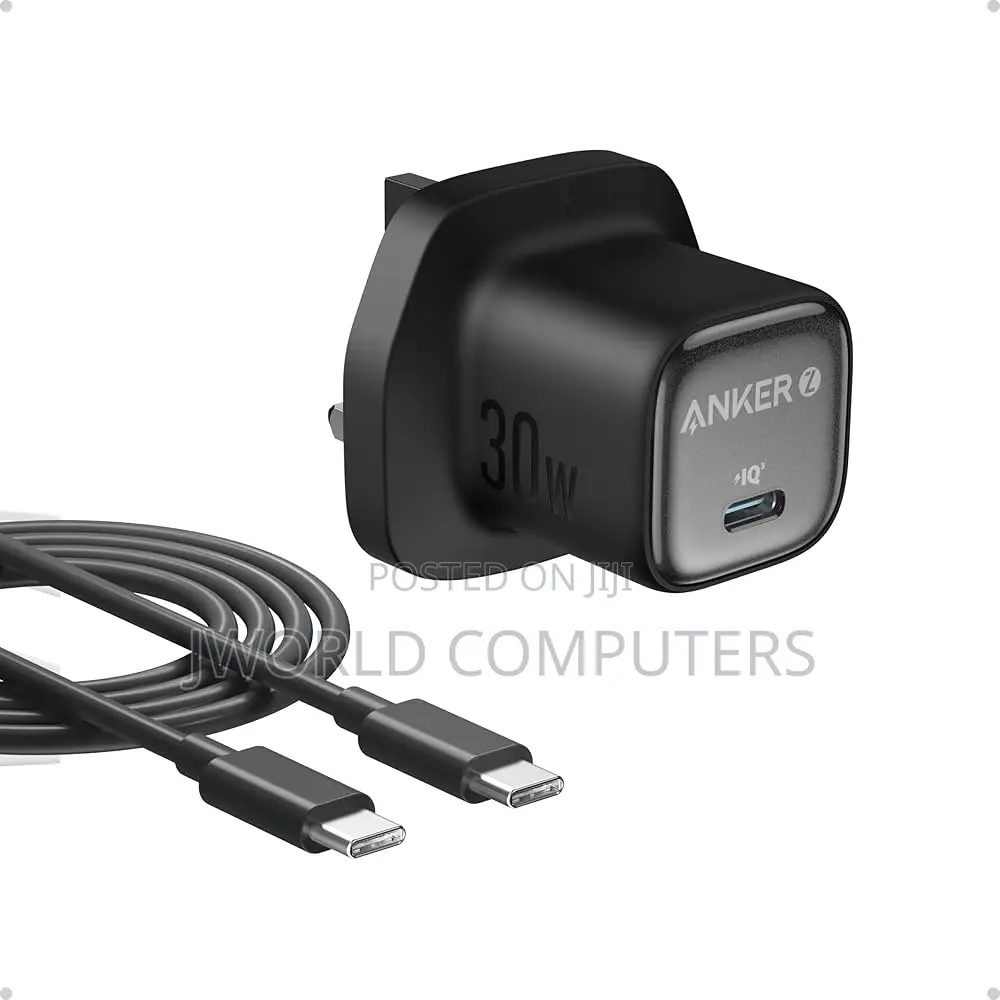 Anker Zolo Charger (30w,P.D 3.0 With Cable)Black