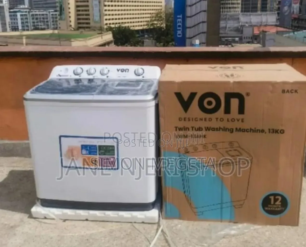 Washing and Spinning Von 13kgs Washing Machine