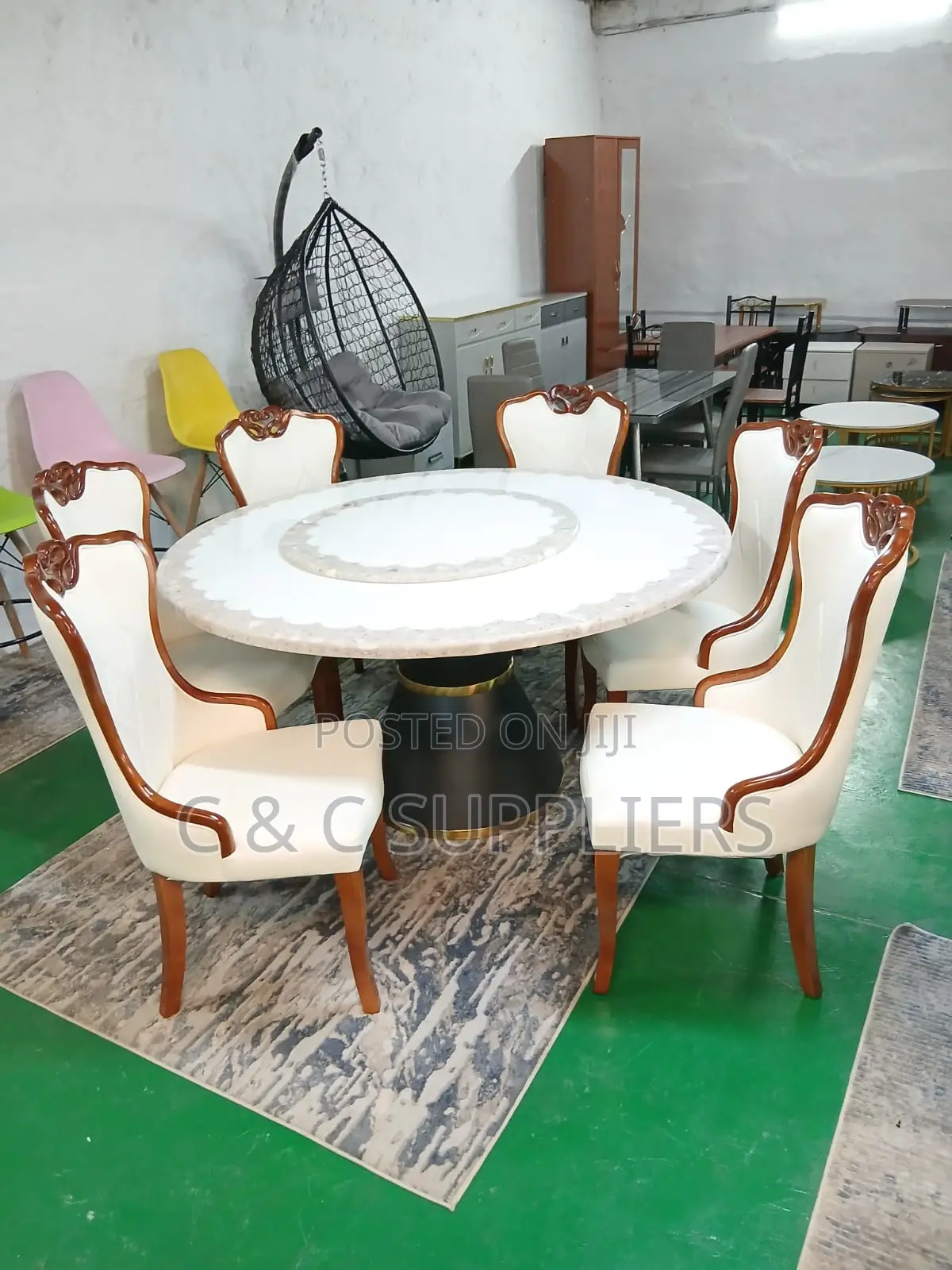 Royal 6-Seater Marble Top Dining Table