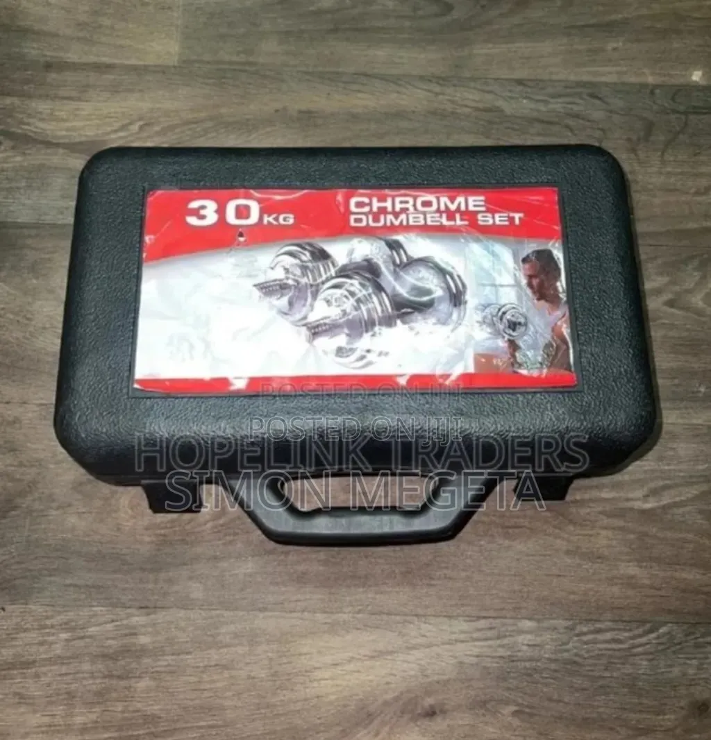 With Box Courier 30kgs Chrome Dumbells