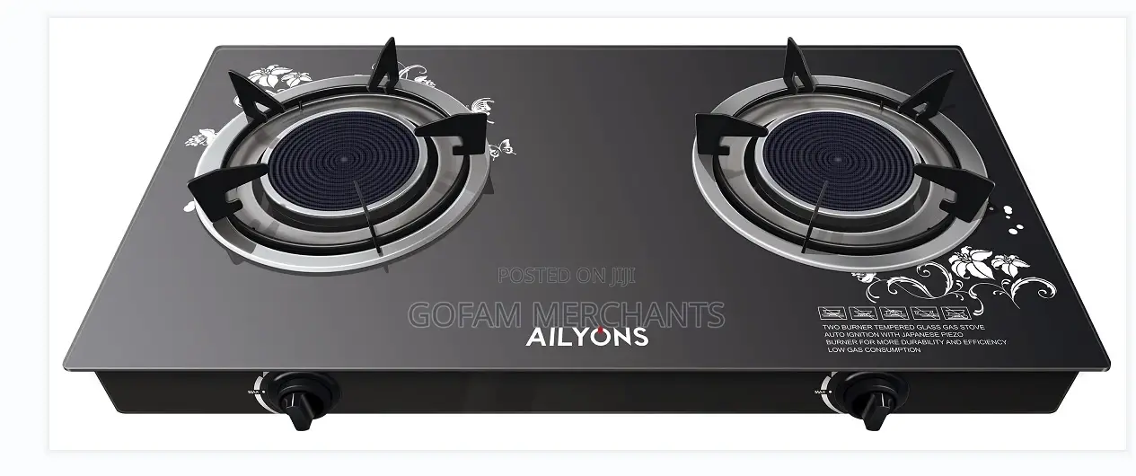 Glass Tempered Ailyons Two Burner Cooker