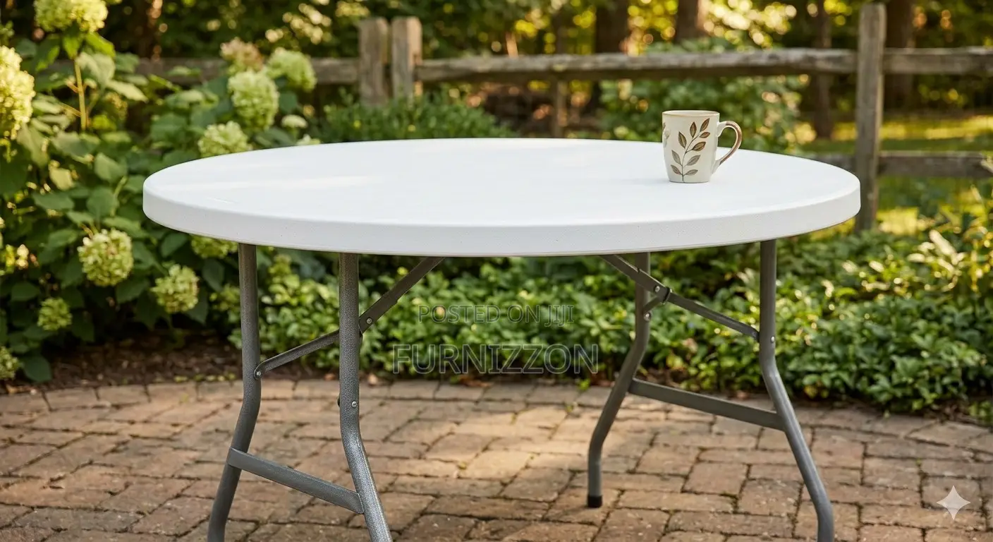 1.5m Round Foldable Plastic Table – Strong Portable