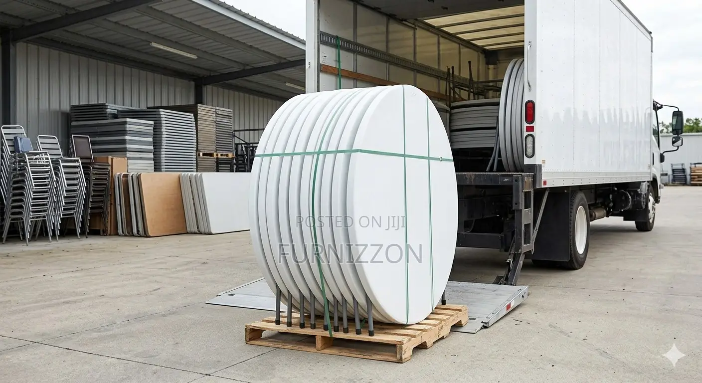 Portable 1.5m Round Plastic Table – Foldable Space Saving