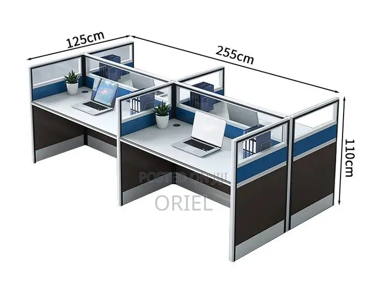 Office Workstation : 4-Way Office Collaborative Shared Workstation