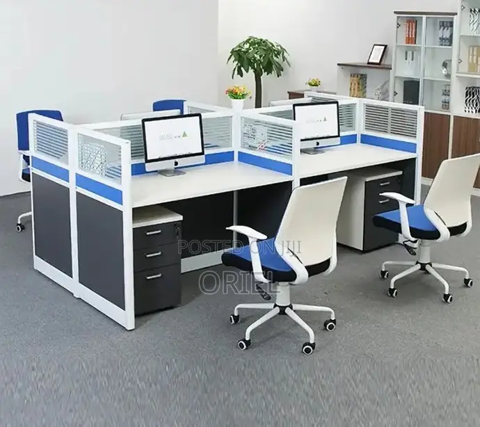 Office Workstation : 4-Way Office Collaborative Shared Workstation
