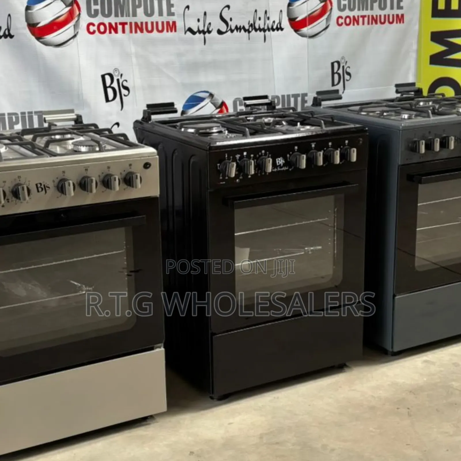 BJS Elite Black 3+1 Gas Electric Standing Cooker With Oven