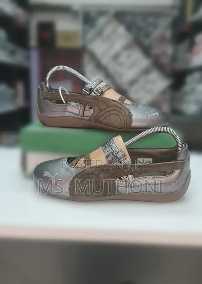 Puma Speedcat Ballet Lux Sneakers in a Metallic Grey Brown Chocolate