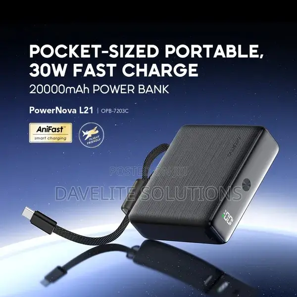 Oraimo Powerbank 20,000mah. Powernova L21 (Opb-7203c), 30w
